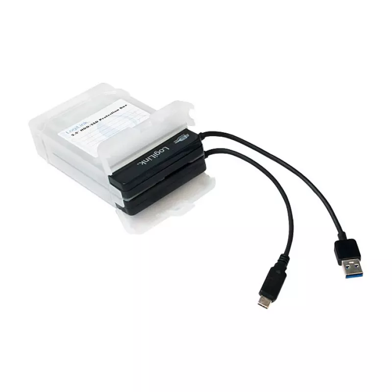 LogiLink 2.5 inch HDD apsauginė dėžutė 2 HDD/SSD, balta