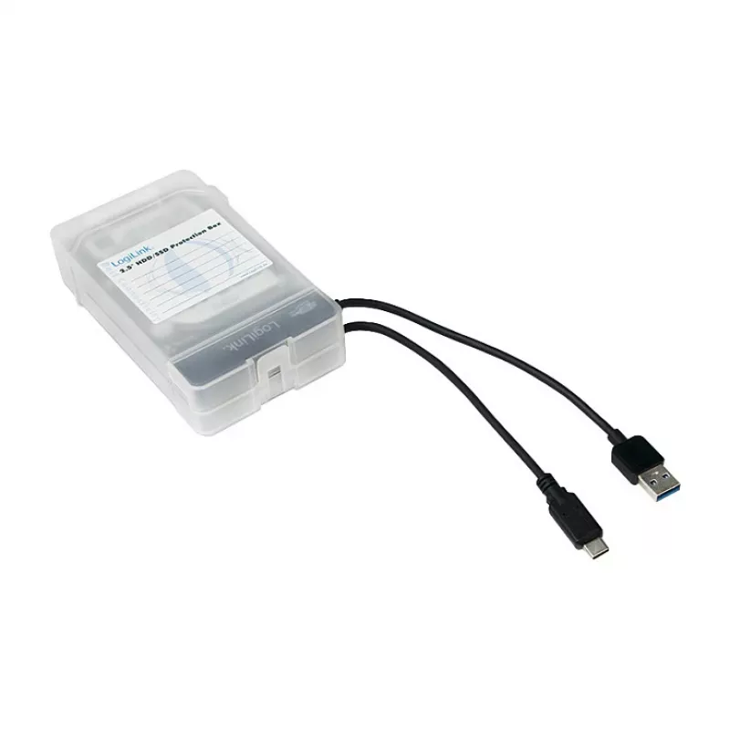 LogiLink 2.5 inch HDD apsauginė dėžutė 2 HDD/SSD, balta