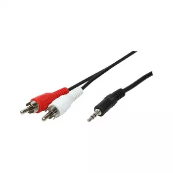 LogiLink 3,5 mm stereo jack į 2x RCA vyriškas garso laidas 1,5 m juodas
