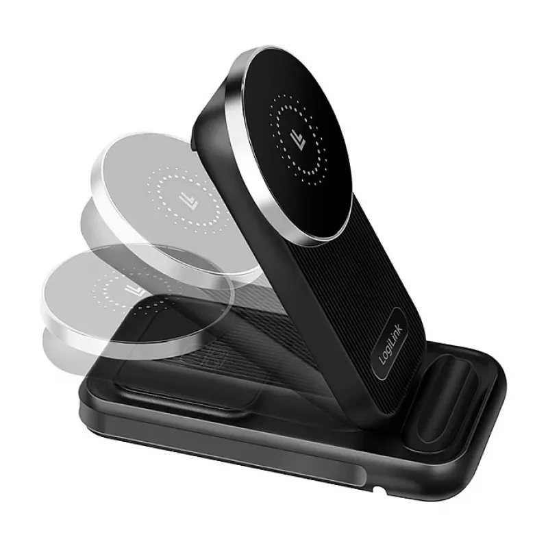 Logilink 4-in-1 belaidžio įkrovimo stotelė, 15W Qi įkrovimo stotis (PA0292)