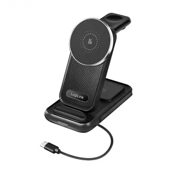 Logilink 4-in-1 belaidžio įkrovimo stotelė, 15W Qi įkrovimo stotis (PA0292)