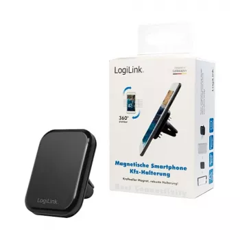 LogiLink AA0114 Magnetinis laikiklis telefonui ant ventiliacijos grotelių, 360° sukimas, universalus, juodas