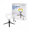 LOGILINK AA0155 LED žiedo apšvietimas širdies formos su trikojiu, 20,5 cm, 10 ryškumo lygių, 3000K-6000K, USB-A