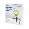 LOGILINK AA0155 LED žiedo apšvietimas širdies formos su trikojiu, 20,5 cm, 10 ryškumo lygių, 3000K-6000K, USB-A