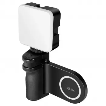 Logilink AA0173 Magnetinis telefono laikiklis su LED apšvietimu, juodas, įkraunamas, suderinamas su MagSafe, 3 šviesos režimai