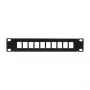 LogiLink ACT108 10 prievadų Keystone skydelis, 10 colių stovas, 1U, juodas