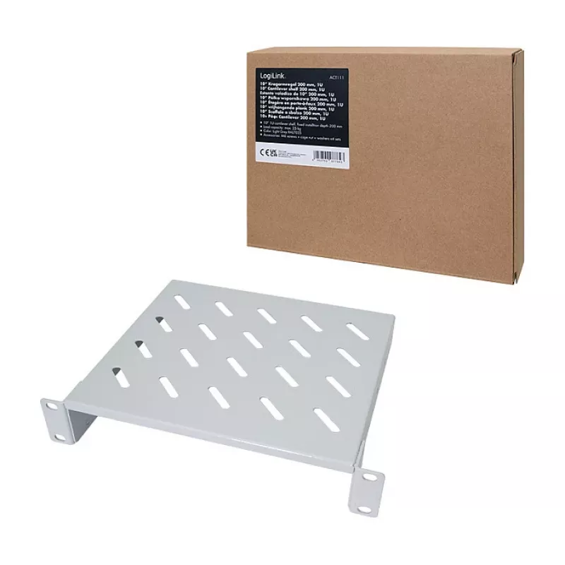 Logilink ACT111 Konsolinė lentyna 200 mm 1U pilka | Kur.lt