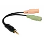 Logilink garso lizdo adapteris, 4 kontaktų, 3,5 mm stereo kištukas į 2x 3,5 mm lizdus, 0,15 m