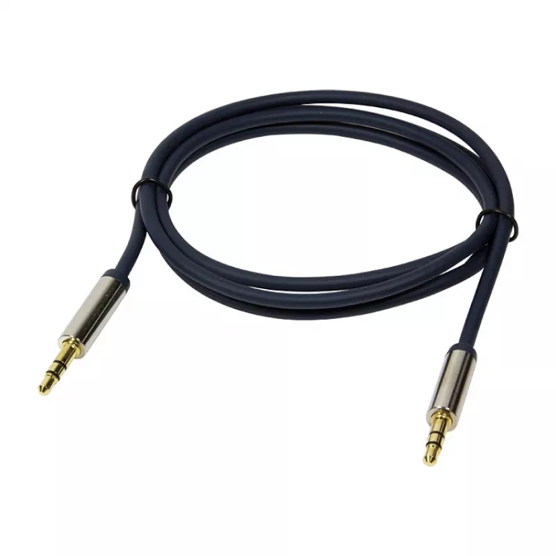LogiLink CA10030 Premium 3.5mm TRS Male to Male garso laidas, metalinės jungtys, mėlynas, 0,3 m