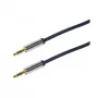 LogiLink CA10030 Premium 3.5mm TRS Male to Male garso laidas, metalinės jungtys, mėlynas, 0,3 m
