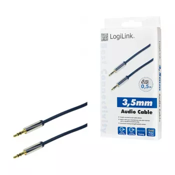LogiLink CA10050 3,5 mm TRS kištukas – 3,5 mm TRS kištukas stereo garso laidas, metaliniai lizdai, mėlynas, 0,5 m