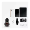 LogiLink PA0285 2 prievadų USB automobilinis įkroviklis 10,5 W, su LED apšvietimu, juodas