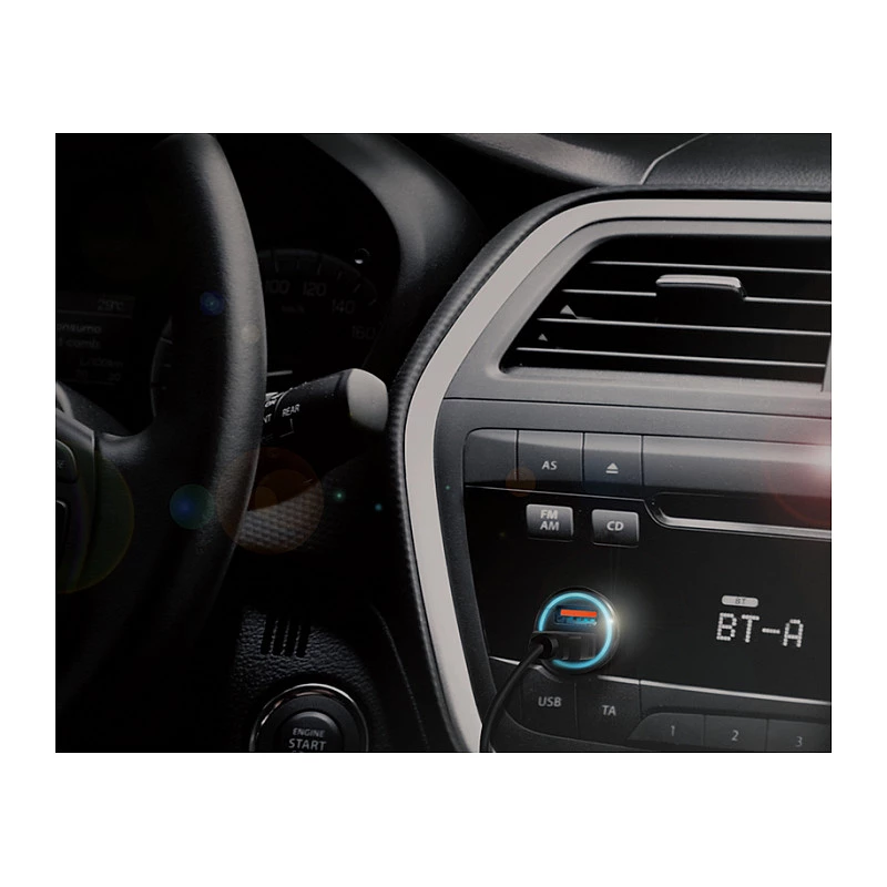 LogiLink PA0285 2 prievadų USB automobilinis įkroviklis 10,5 W, su LED apšvietimu, juodas