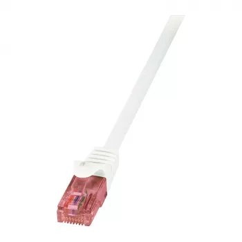 LOGILINK Cat.6 U/UTP Patch Laidas, 0,25 m, Baltas, Variniai Laidininkai, Gigabit Ethernet, RJ45, Snagless, PVC Apvalkalas