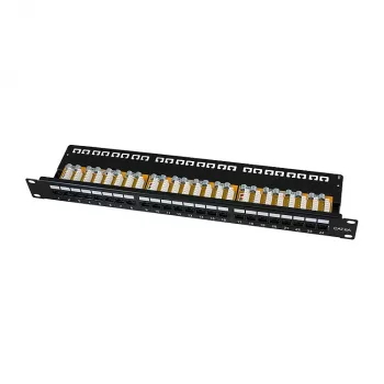LogiLink Cat.6A Patch Panel 24-Port UTP, 1U, 90° IDC