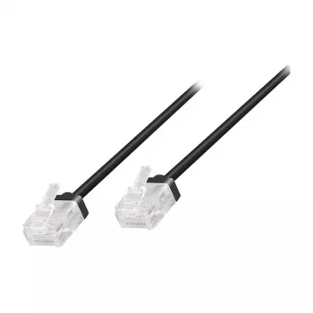 LogiLink Cat.6A U/UTP plonas lankstus laidų kabelis, 1,5 m, juodas