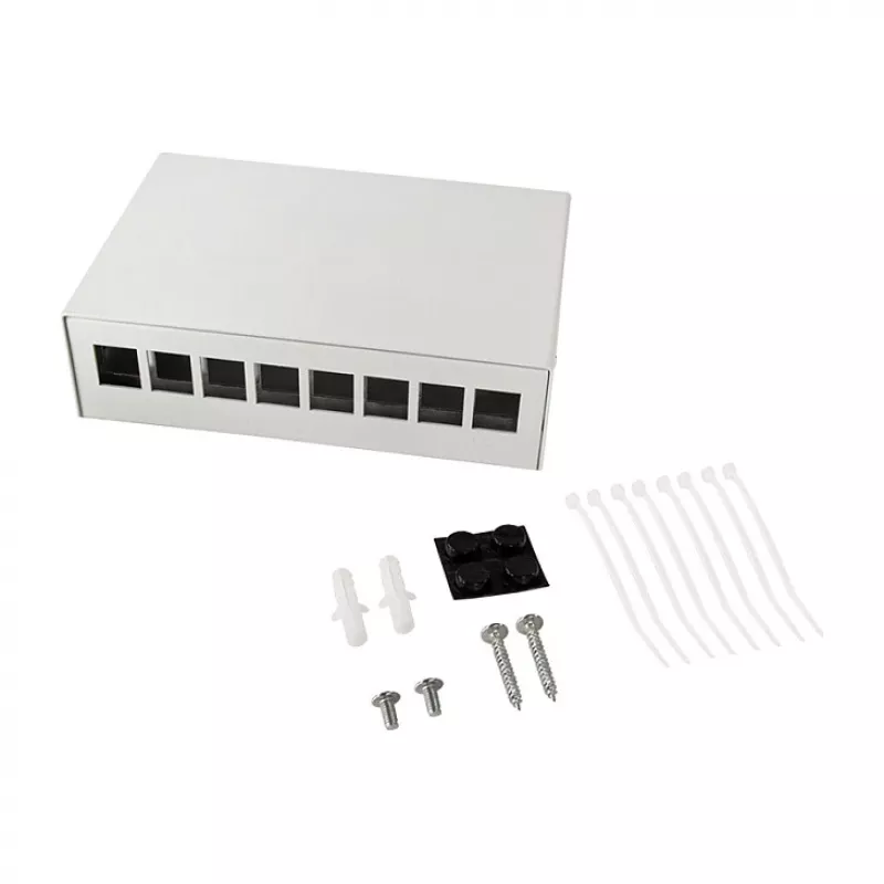 Logilink konsolidacijos taško dėžutė 8 prievadų, ant stalo / sienos / bėgelio, pilka