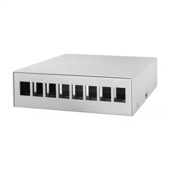 Logilink konsolidacijos taško dėžutė 8 prievadų, ant stalo / sienos / bėgelio, pilka
