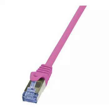 LogiLink CQ3019S CAT 6A S/FTP pataisos kabelis, RJ45, 0.25 m, rožinis, LSZH, be užkliuvimų