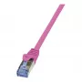 LogiLink CQ3019S CAT 6A S/FTP pataisos kabelis, RJ45, 0.25 m, rožinis, LSZH, be užkliuvimų