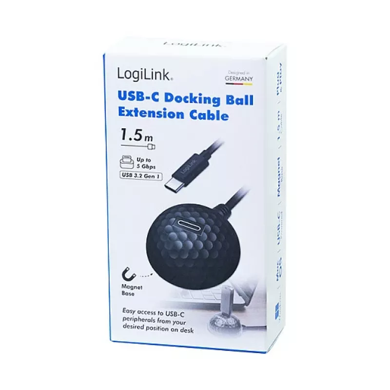 LogiLink CU0099 USB 3.2 Gen1 Type-C prailginimo laidas, 5 Gbps, juodas, 1,5 m