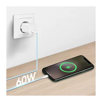 LogiLink CU0350 USB 2.0 Type-C į Type-C laidas, 1 m, nailono pynė, mėlynas, 60 W Power Delivery, 480 Mbps