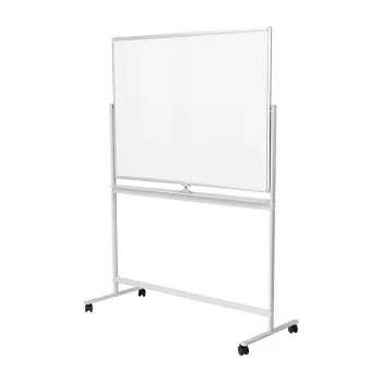 LogiLink EO0064 Mobilus dvipusis rašymo lentos stovas, magnetinis plienas, aliuminio rėmas, 120x80 cm, baltas/sidabrinis