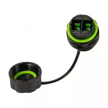 LOGILINK FA05SD1 lauko šviesolaidžio SC Duplex jungtis su apsauginiu dangteliu – daugiamodė OM3/OM4, aqua (10 vnt. pakuotė)