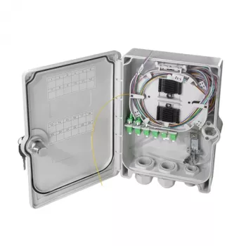 LogiLink Fiber Optic Connection Box - Fully Loaded, 2x LC Duplex OM4, White