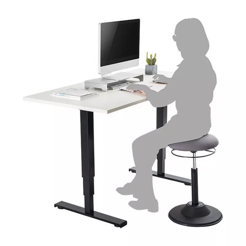 LOGILINK aukščio reguliavimo svyruojanti kėdė EO0022 – aktyvaus sėdėjimo ergonomiška kėdė su dujiniu keltuvu, 360° sukimu, juoda