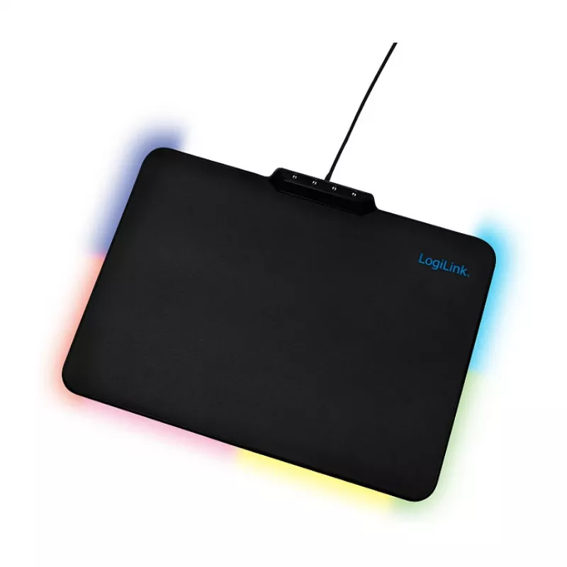 LogiLink ID0155 RGB pelėdė – silikoninis paviršius, neslystanti guminė bazė, USB-A maitinimas, 36x26 cm, juoda