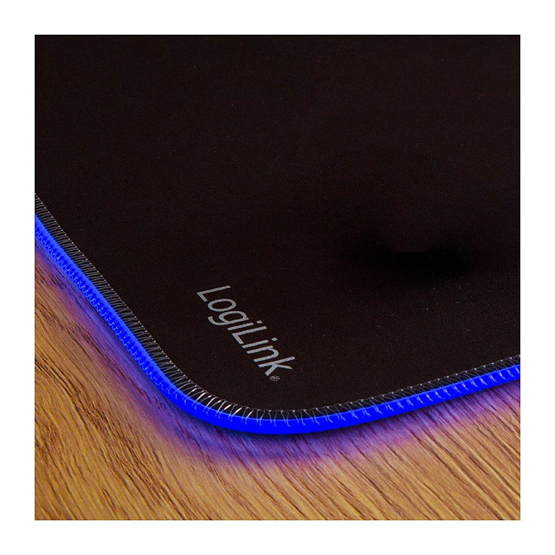 LOGILINK ID0183 žaidimų pelės kilimėlis su RGB LED, 350x260mm, 3mm minkštas, juodas