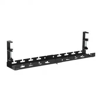 LOGILINK KAB0094 po stalu montuojamas kabelių padėklas, su spaustukais, ištraukiamas, metalinis, juodas