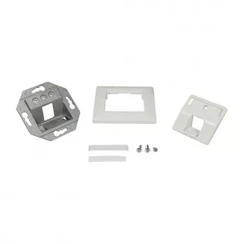 LogiLink Keystone Faceplate 45° 1 moduliui, gryna balta