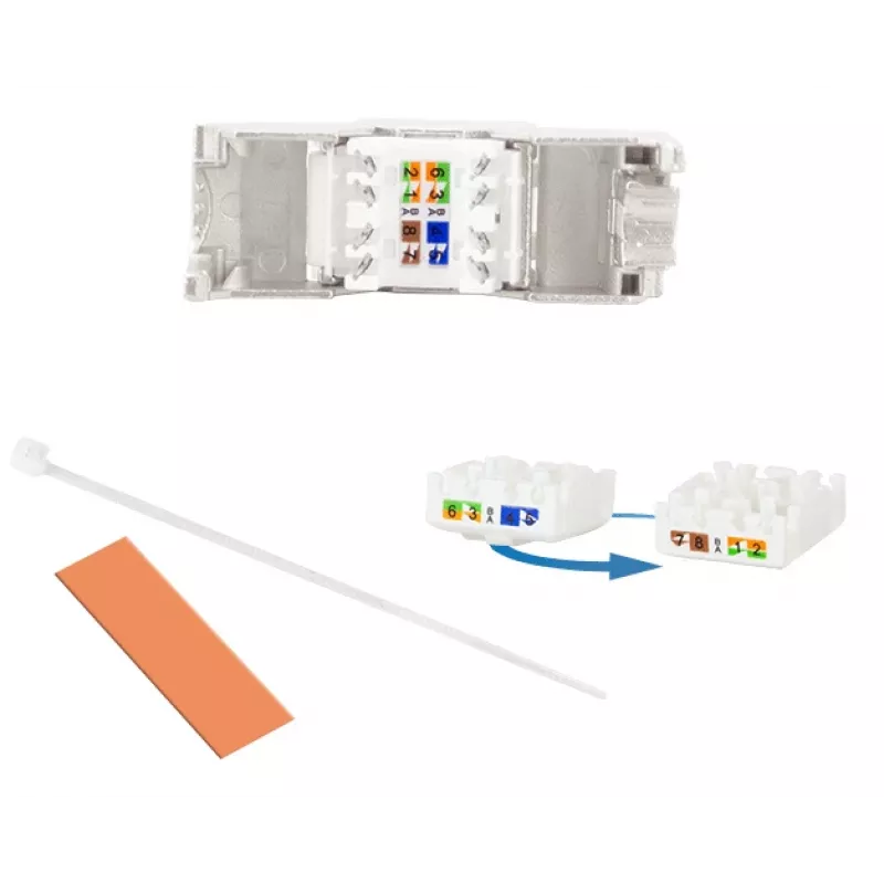LogiLink Keystone Jack Cat.6A STP su apsauginiu dangteliu, 14,4 mm, 22-26 AWG, 24 vnt.