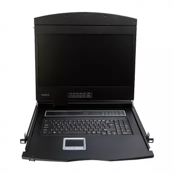 LOGILINK LC902GE KVM Console su 19 colių LCD ekranu, VGA, vokiška klaviatūra