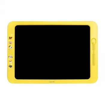 LogiLink LCD Writing Tablet 19 cm, Yellow – daugkartinė piešimo lenta su ištrynimo ir užrakto funkcijomis