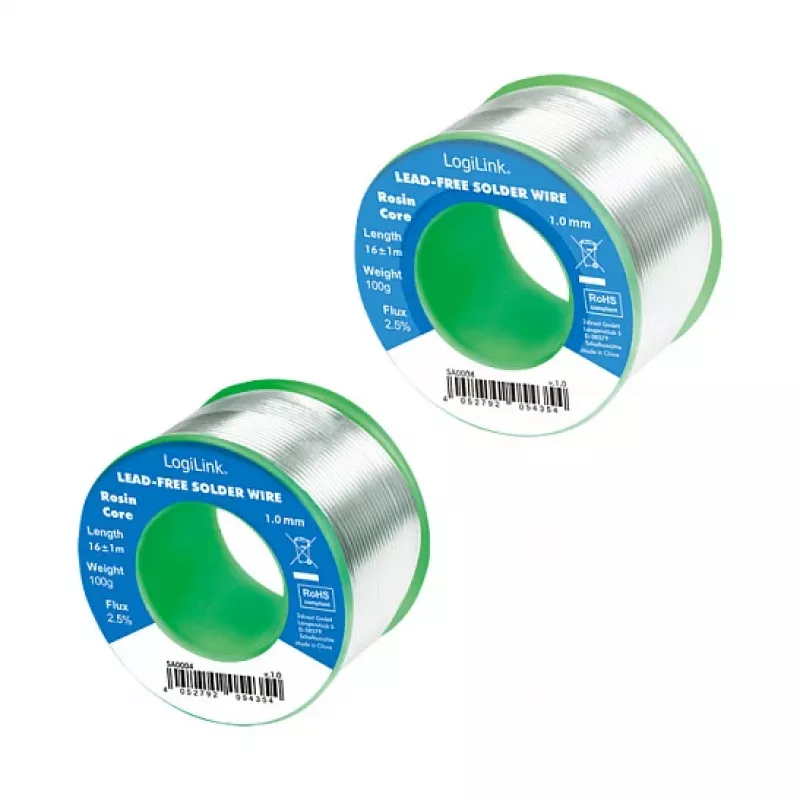 LOGILINK Bešvinis lydmetalis 1 mm 100 g Sn99.3Cu0.7 su No-Clean fliusu