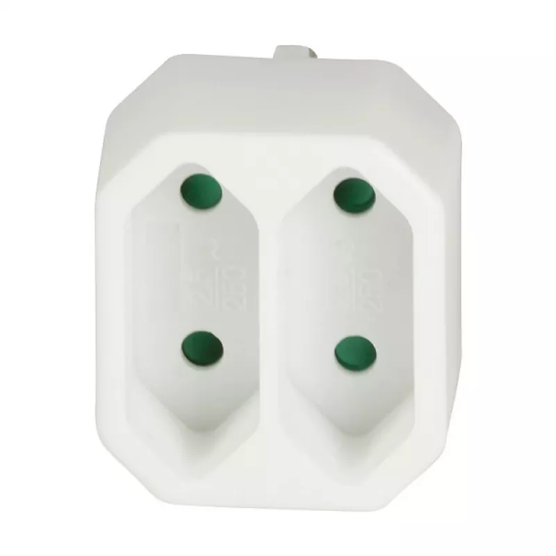 LogiLink LPS218 Euro kištukinis adapteris su 2 lizdais, baltas