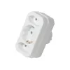LogiLink LPS221 Schuko į 2x Euro + 1x Saugų lizdą adapteris, baltas, 16 A, 250 V, 3680 W, apsauga nuo vaikų