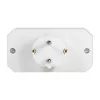 LogiLink LPS221 Schuko į 2x Euro + 1x Saugų lizdą adapteris, baltas, 16 A, 250 V, 3680 W, apsauga nuo vaikų