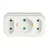 LogiLink LPS221 Schuko į 2x Euro + 1x Saugų lizdą adapteris, baltas, 16 A, 250 V, 3680 W, apsauga nuo vaikų