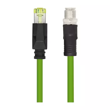 LOGILINK M12 CAT6A pramoninis jungiamasis kabelis, PUR, M12 X-coded į RJ45, 0,5 m