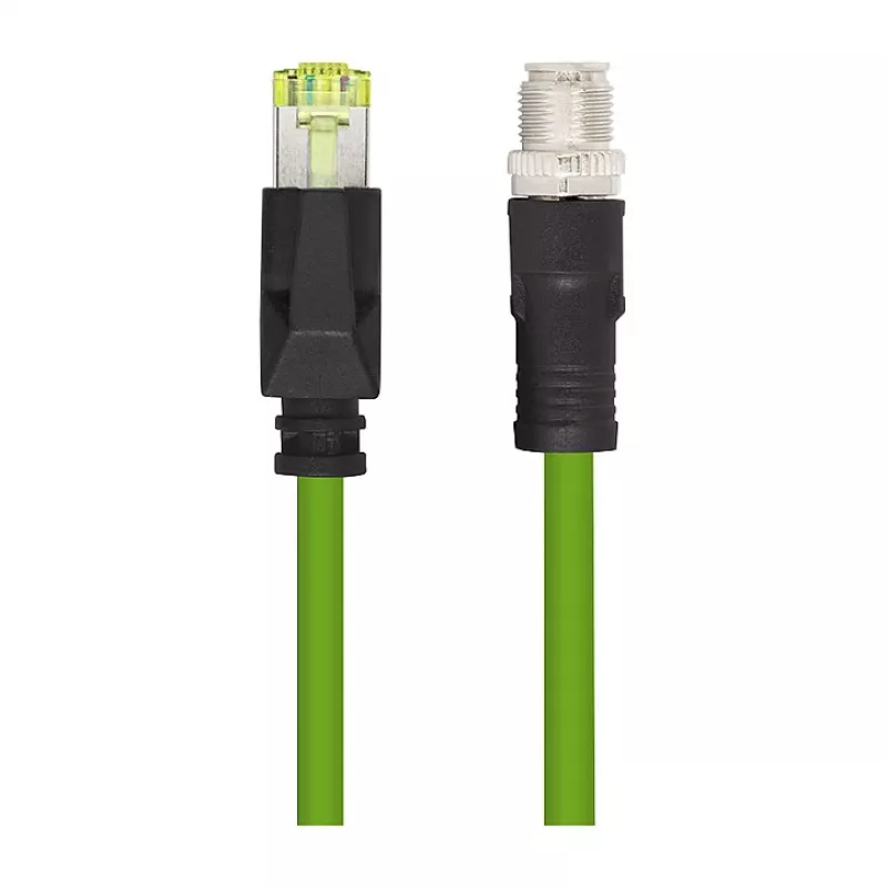 LOGILINK M12 CAT6A pramoninis jungiamasis kabelis, PUR, M12 X-coded į RJ45, 0,5 m
