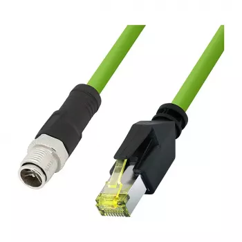 LOGILINK M12 CAT6A pramoninis jungiamasis kabelis, PUR, M12 X-coded į RJ45, 0,5 m
