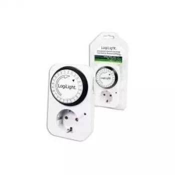 LogiLink ET0001 mechaninis laikmatis, paros programavimas, 16 A, 3680 W, apsauga nuo vaikų, baltas
