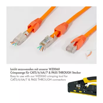 LogiLink Modular Plug RJ45 Cat.6A STP Pass Through, 10 vnt.