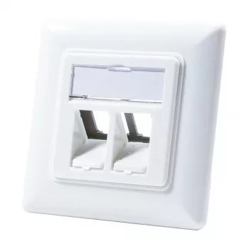 LogiLink NK4020 Keystone sieninė plokštė, įleidžiama, 2 moduliams, signalinė balta