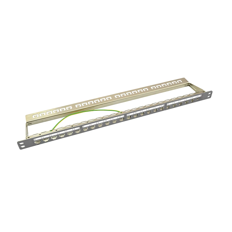 LogiLink NK4039 Keystone Patch Panel, 24 Portai, 0.5U, Ekranuotas, Pilkas - 19 colių stovo montavimui
