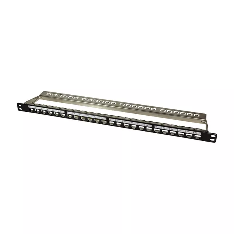 LogiLink NK4040 24 prievadų ekranuotas Keystone pataisų skydelis, 0,5U, juodas